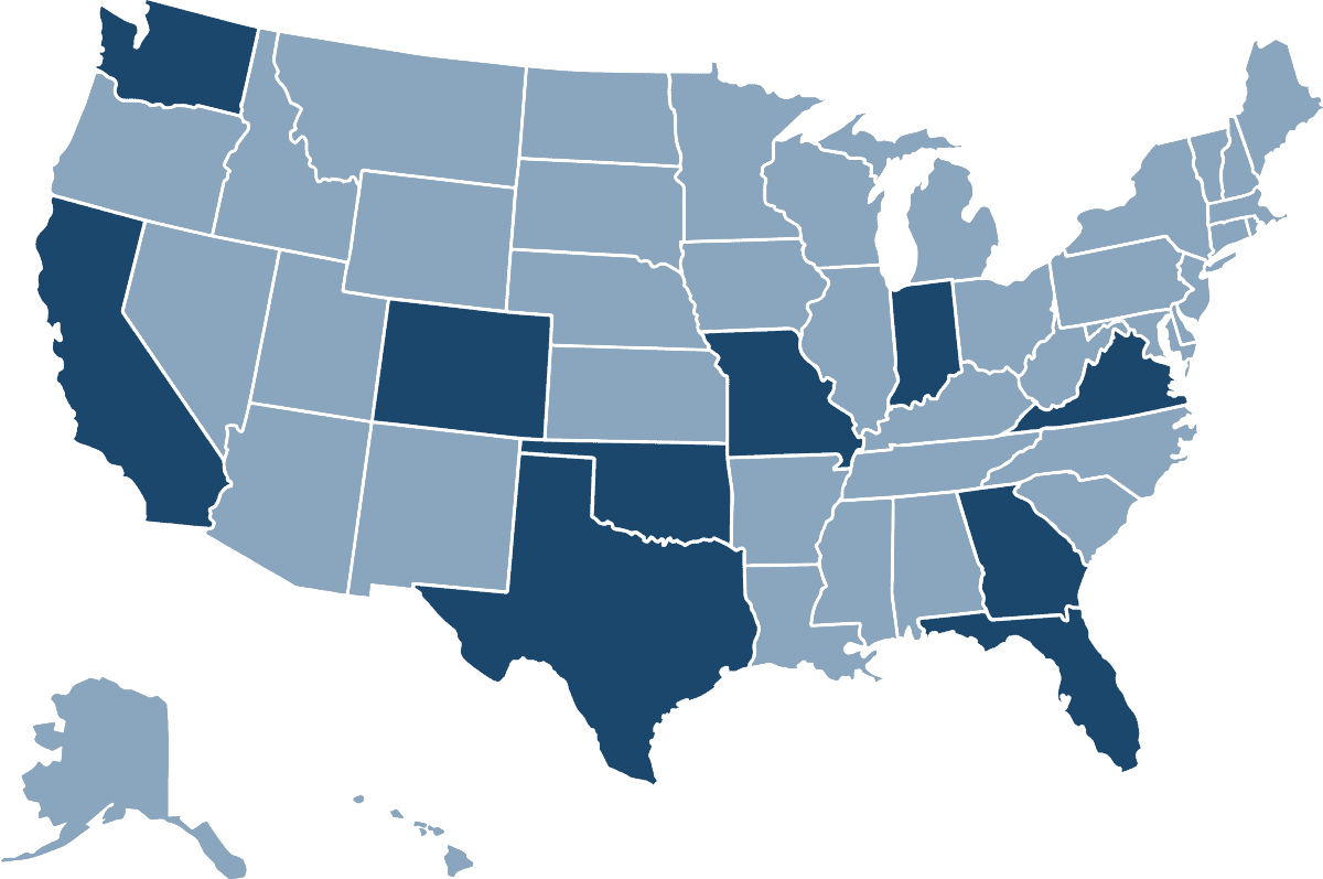 Map of the United States indicating Tepa's locations and headquarters.