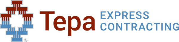 Logo for Tepa Express Contracting, a general contractor dedicated to serving U.S. Department of Defense (DoD) clients.